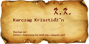 Karczag Krisztián névjegykártya